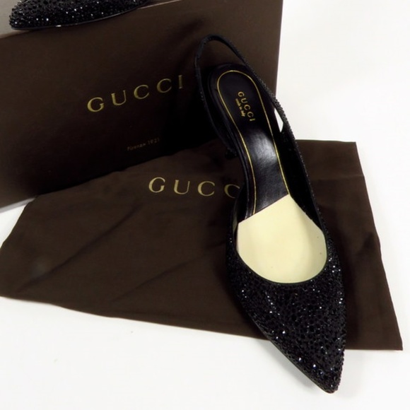 Gucci Shoes - GUCCI CRYSTAL BLACK PUMP - SIZE US 8.5 / EURO 38.5